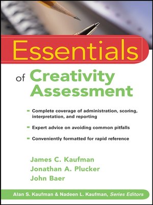 cover image of Essentials of Creativity Assessment